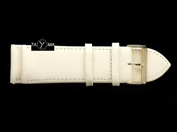 Leather watch strap - beige/gold - 26mm