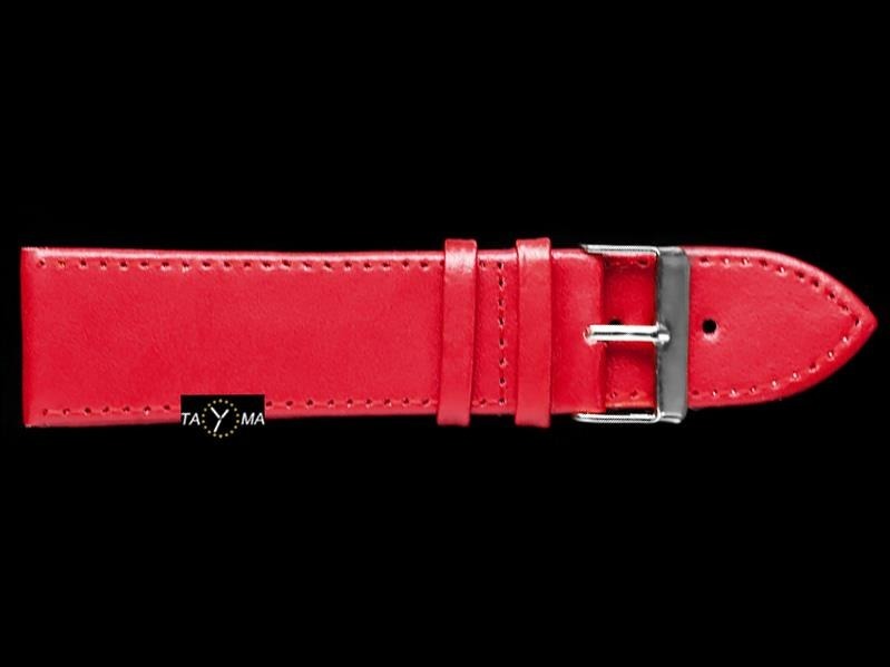 Leather watch strap - maroon - 24mm