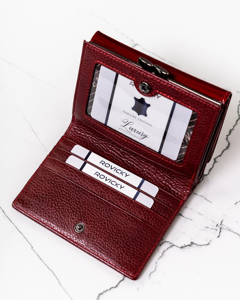 Leather women wallet 15-09-RS-RFID Red