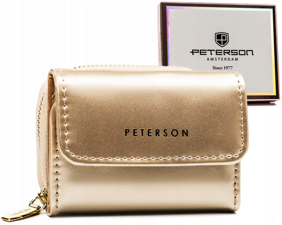 Leatherette wallet RFID PETERSON PTN 011-LAK