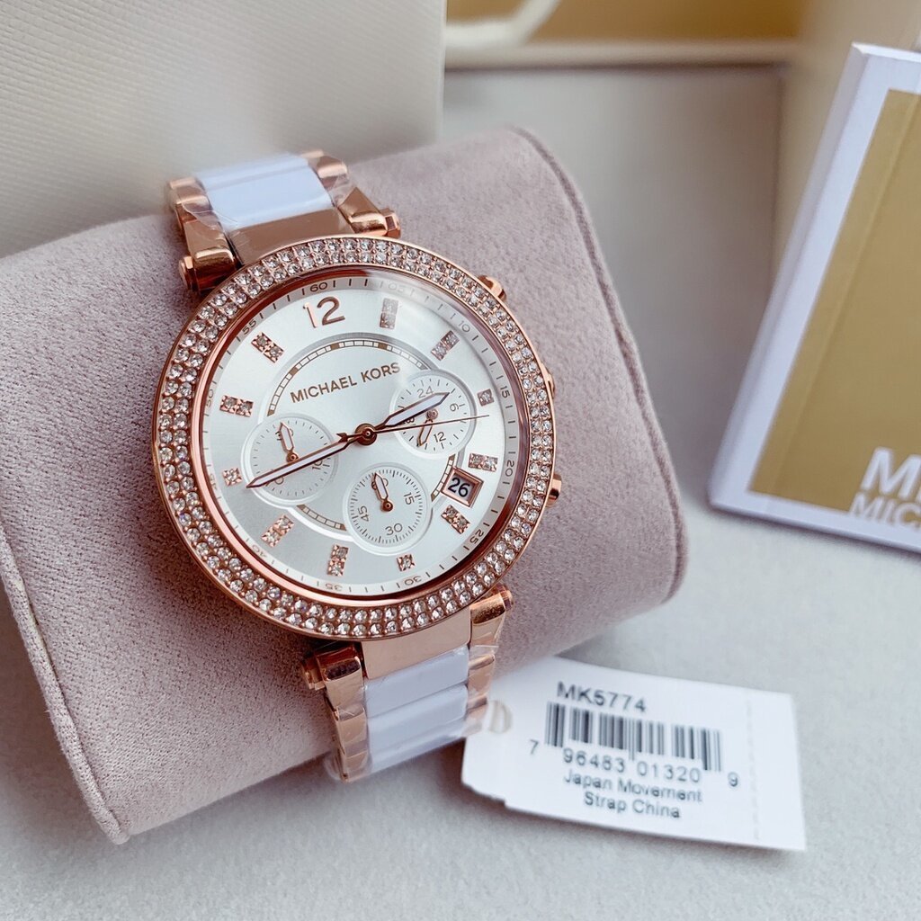 MICHAEL KORS WOMEN S WATCH MK5774 PARKER zm508e White Rose gold Womens Brand Michael Kors Womens Style Elegant Niewidoczne w menu CATEGORIES WATERPROOF WR100