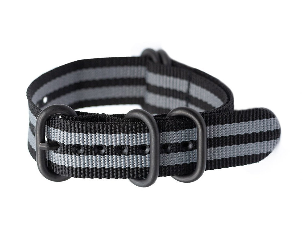 N01 NATO watch strap - black/gray - 20mm