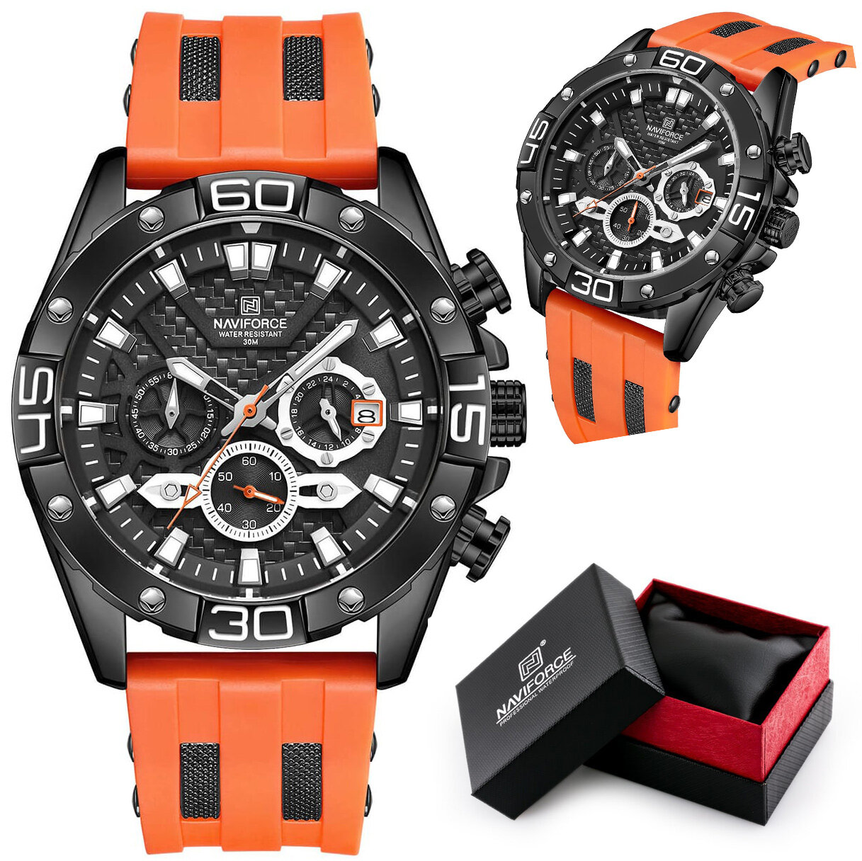 NAVIFORCE MEN'S WATCH NF8019T - CHRONOGRAPH (zn125b) + BOX