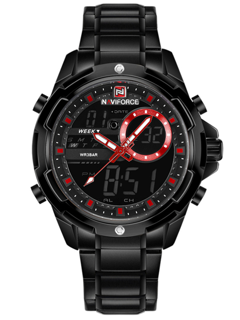 NAVIFORCE MEN'S WATCH - NF9120 (zn062c) - black/red