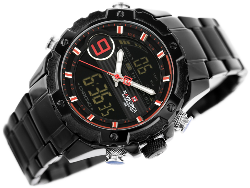 NAVIFORCE MEN'S WATCH - NF9146S (zn089b) - black/red + BOX