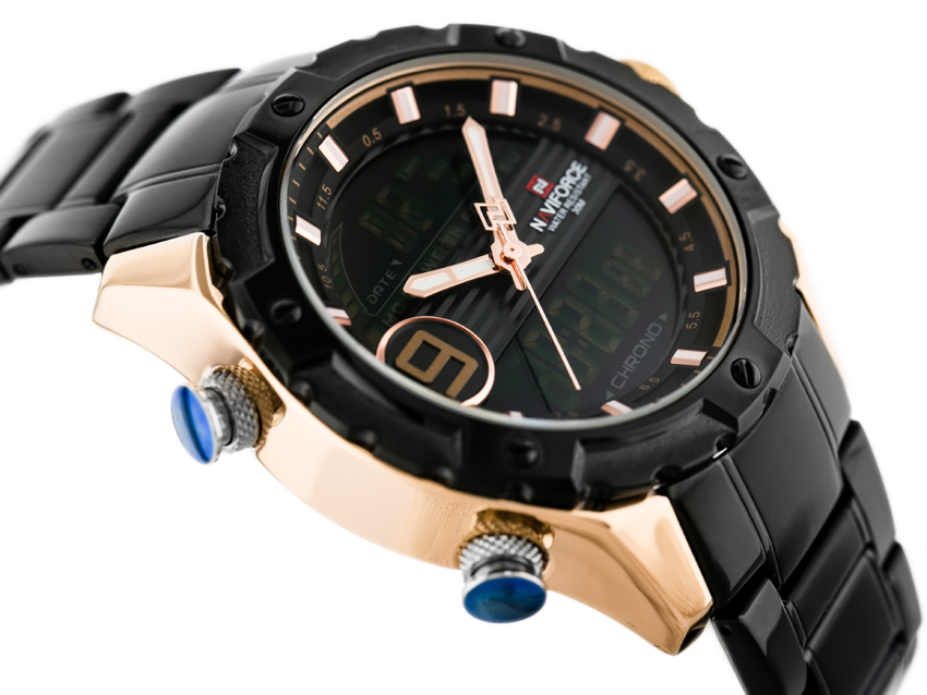 NAVIFORCE MEN'S WATCH - NF9146S (zn089c) - black/rosegold + BOX