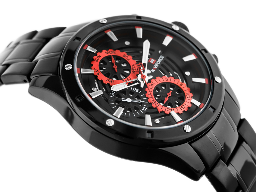 NAVIFORCE MEN'S WATCH - NF9149 (zn090b) black / red + BOX