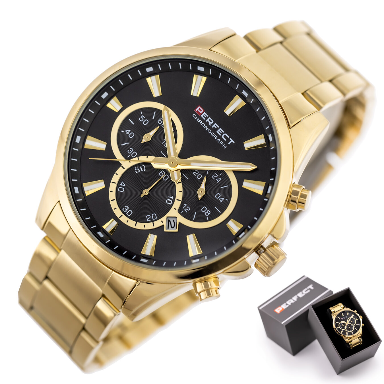 PERFECT MALE WATCH M510CH-02 - CHRONOGRAPH (zp386b) + BOX