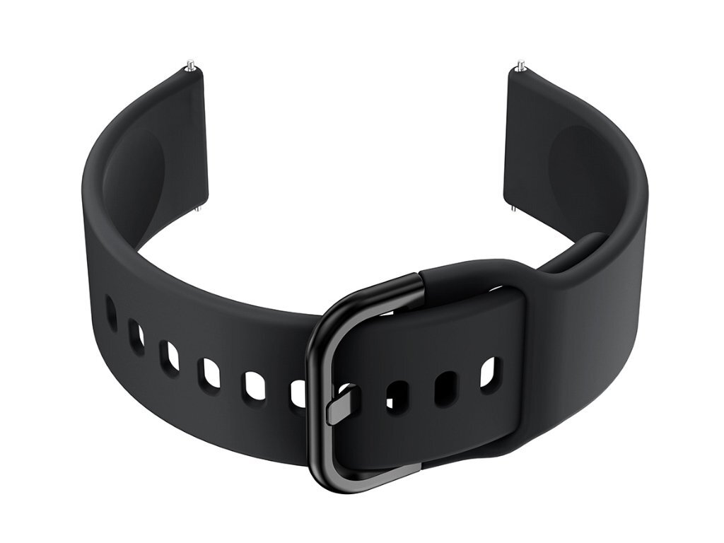 U01 smartwatch rubber strap - black/black - 20mm