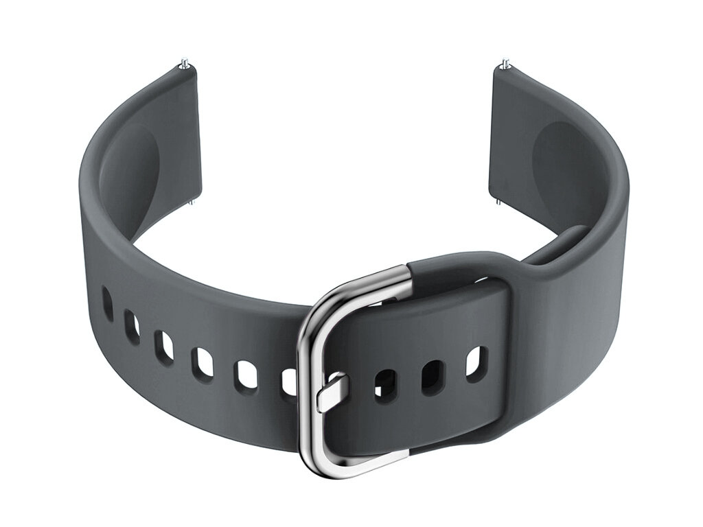 U01 smartwatch rubber strap - dark gray/silver - 20mm