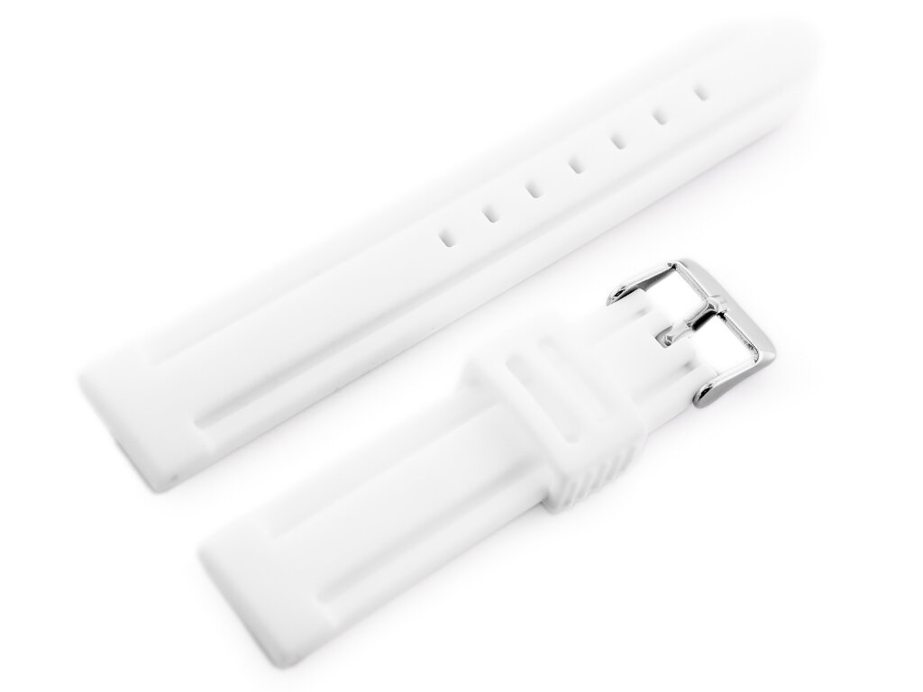 U09 rubber watch strap - white - 24mm