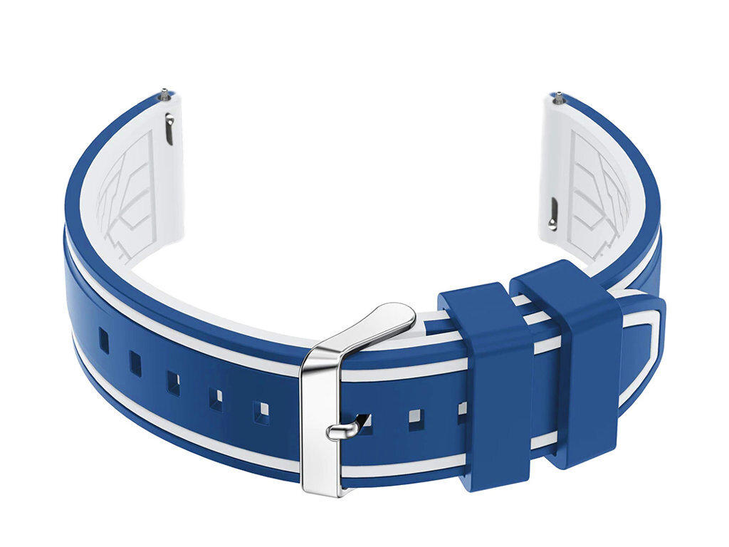 U14 rubber watch strap - blue/white - 20mm