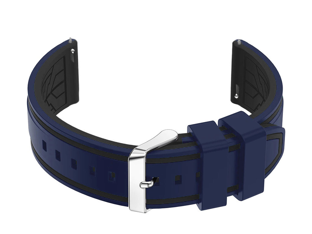 U14 rubber watch strap - navy blue/black - 22mm