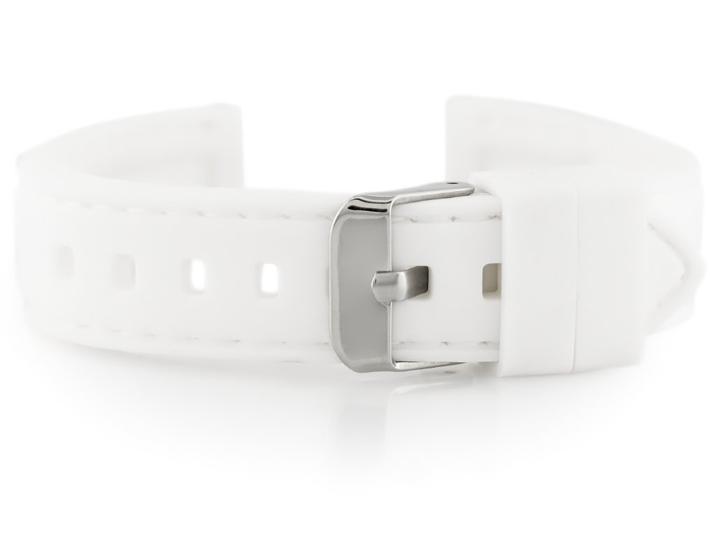 U20 rubber watch strap - white 18mm