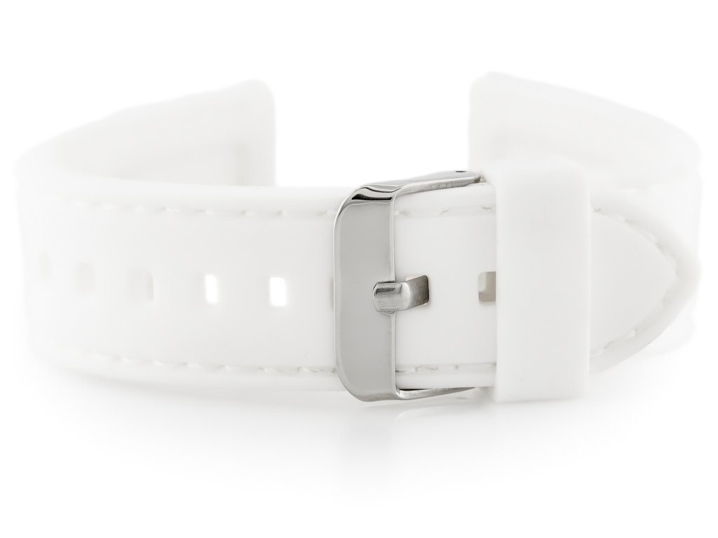 U20 rubber watch strap - white 24mm