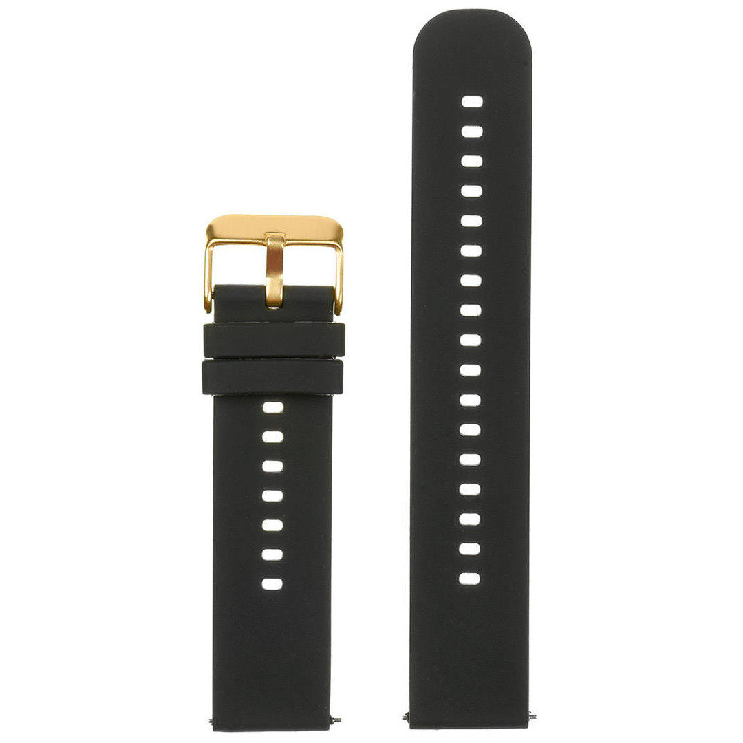 U27 rubber watch strap - black/gold - 18mm