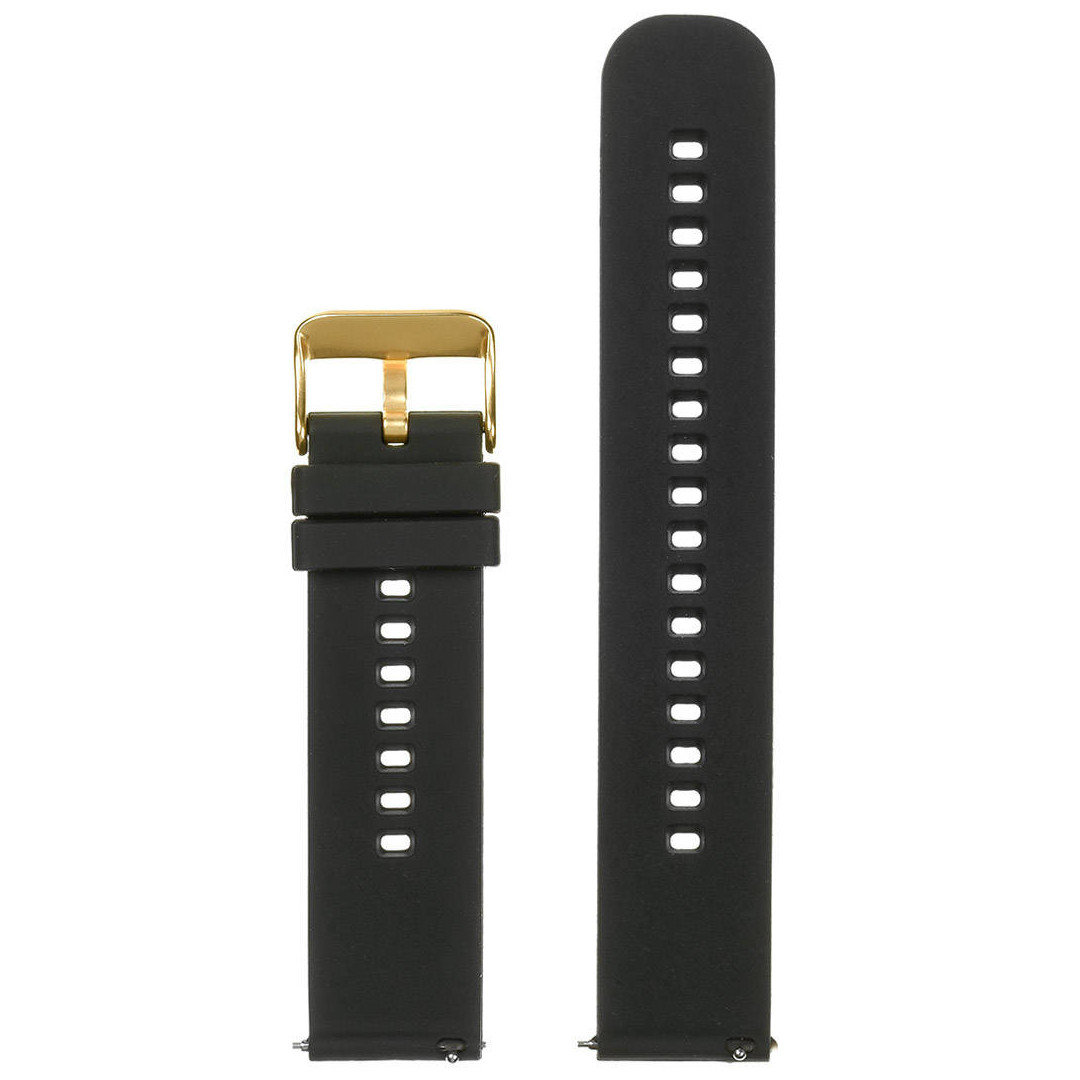 U27 rubber watch strap - black/gold - 18mm