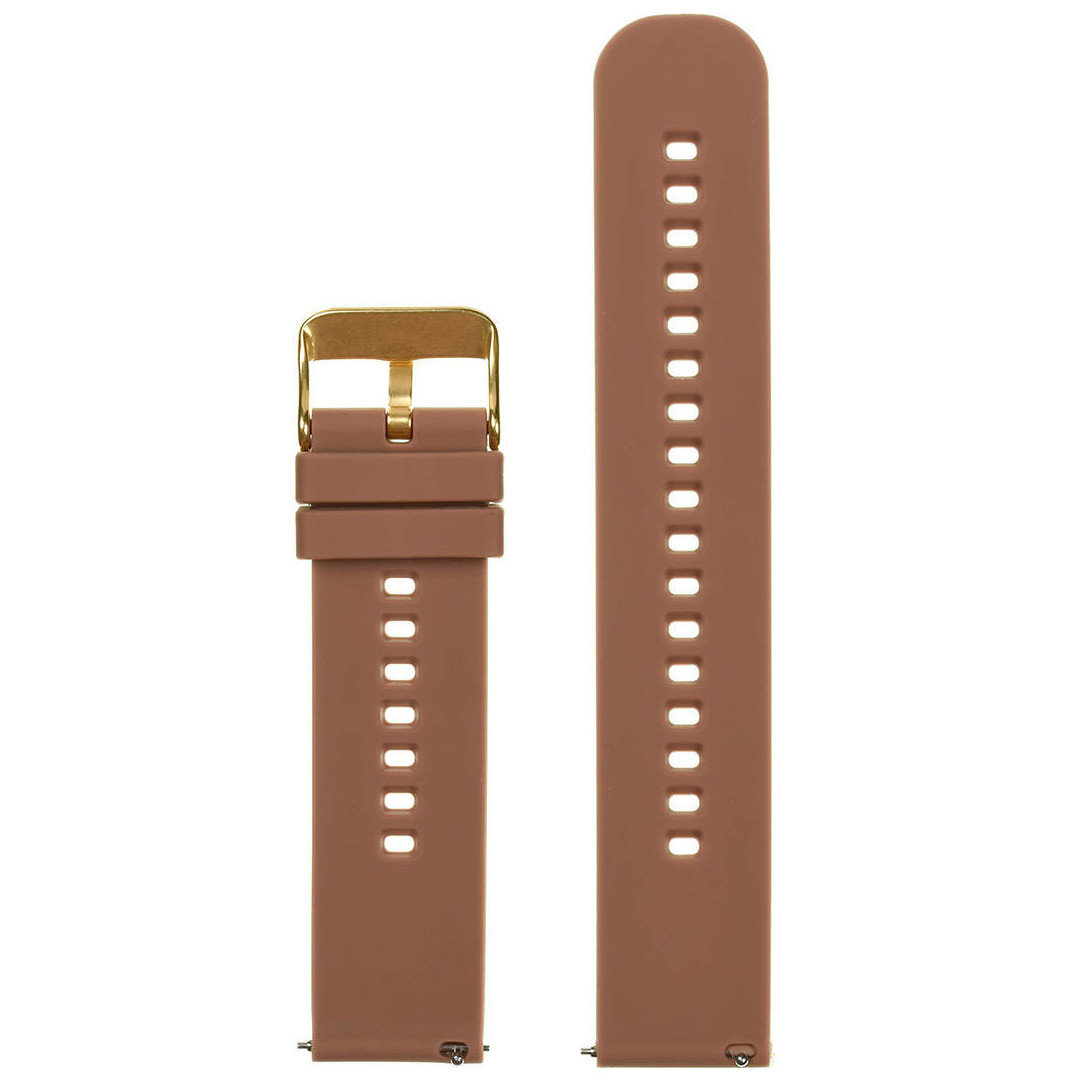 U27 rubber watch strap - brown/gold - 22mm