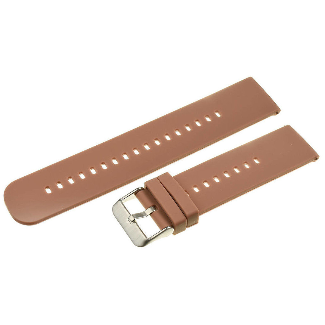 U27 rubber watch strap - brown/silver - 22mm