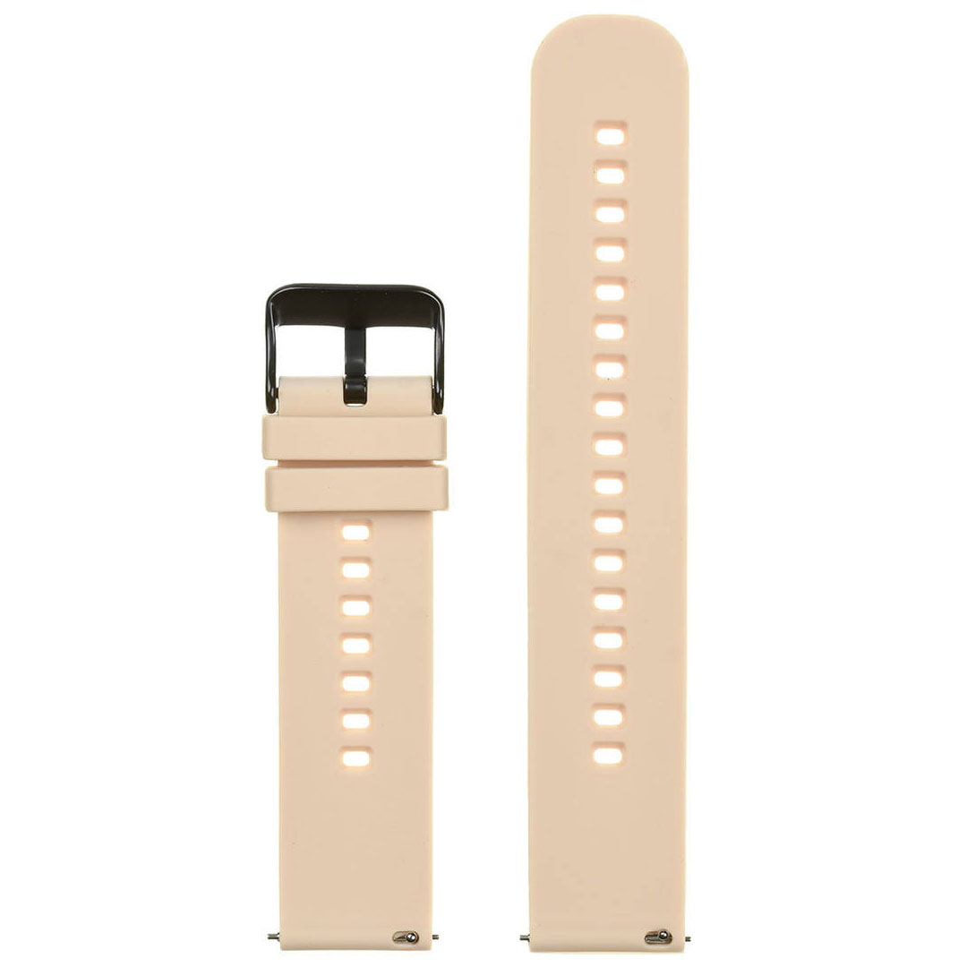 U27 rubber watch strap - cream/black - 22mm