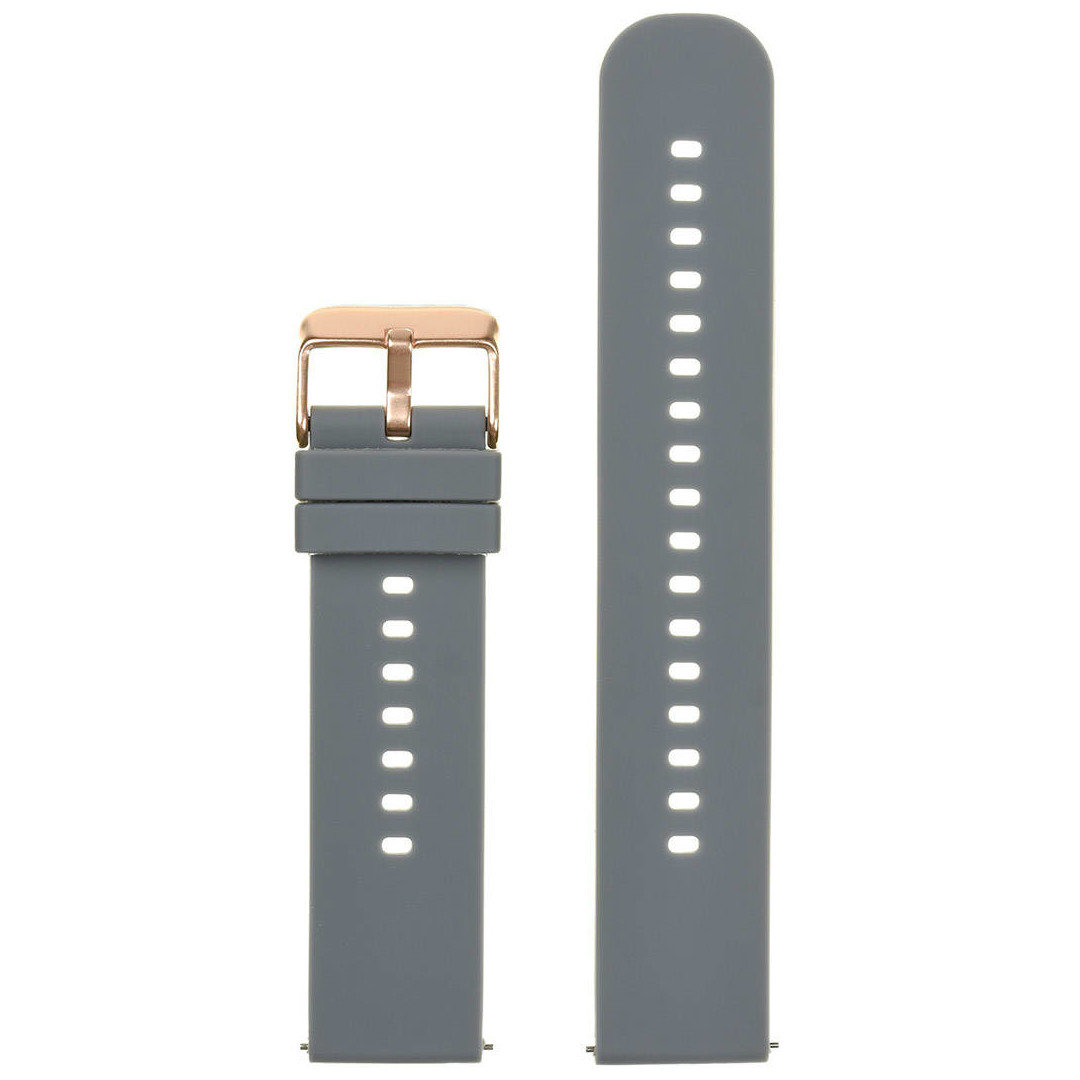 U27 rubber watch strap - dark gray/rosegold - 18mm