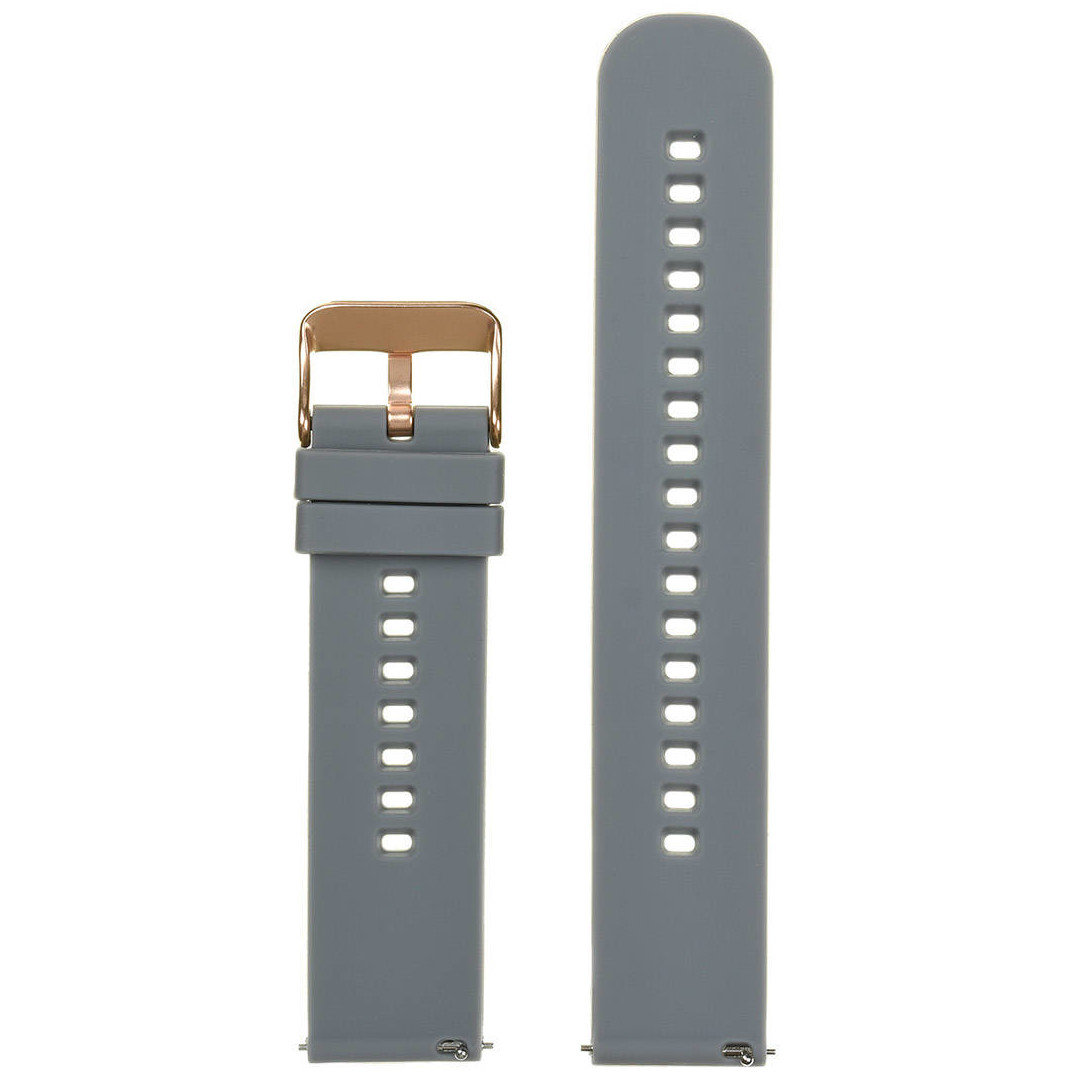 U27 rubber watch strap - dark gray/rosegold - 18mm