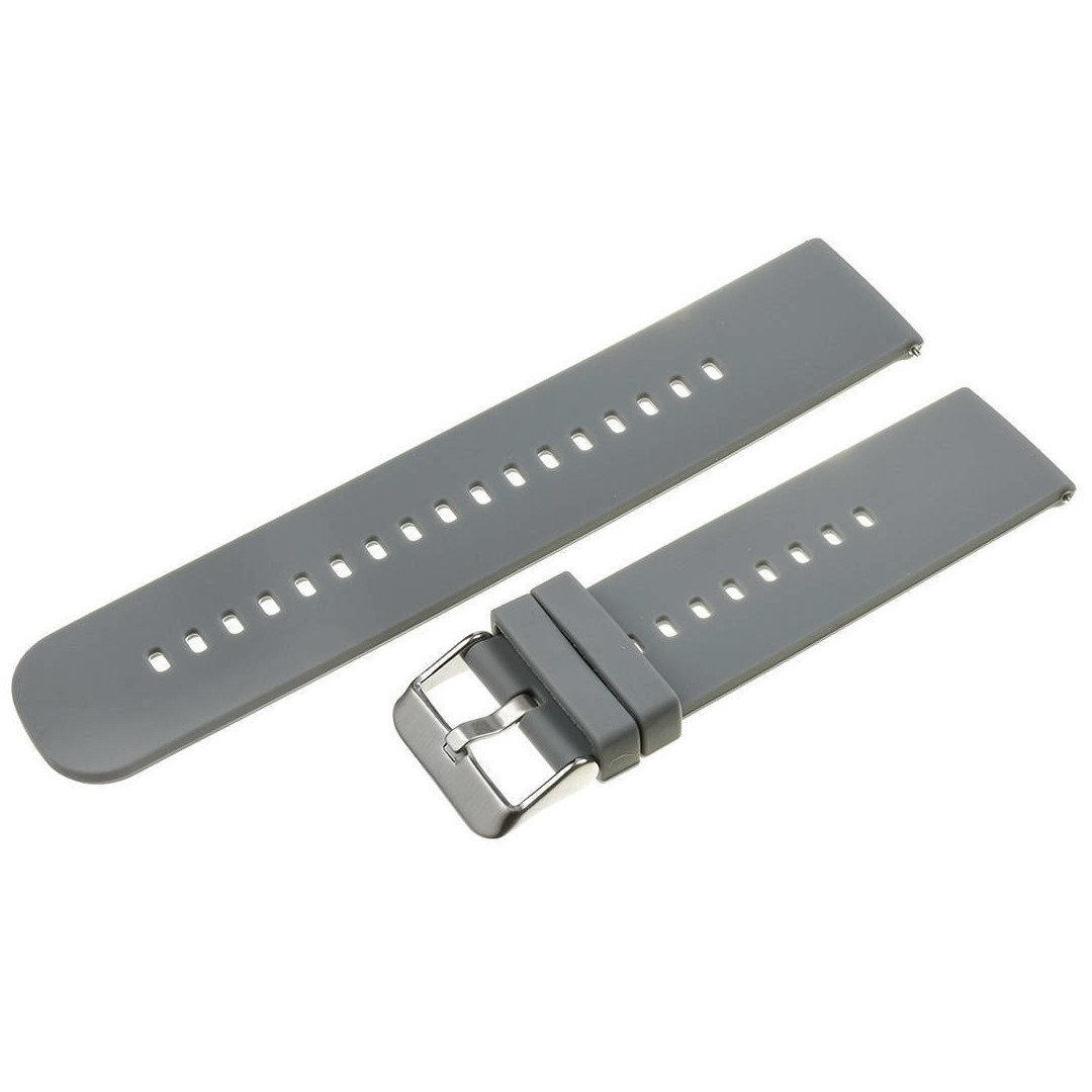 U27 rubber watch strap - dark gray/silver - 18mm