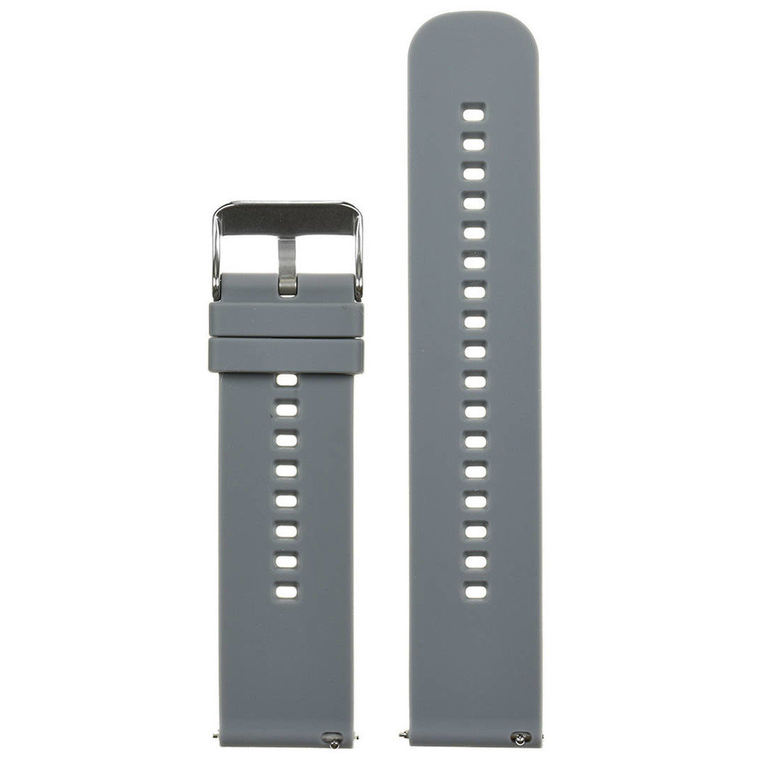 U27 rubber watch strap - dark gray/silver - 20mm