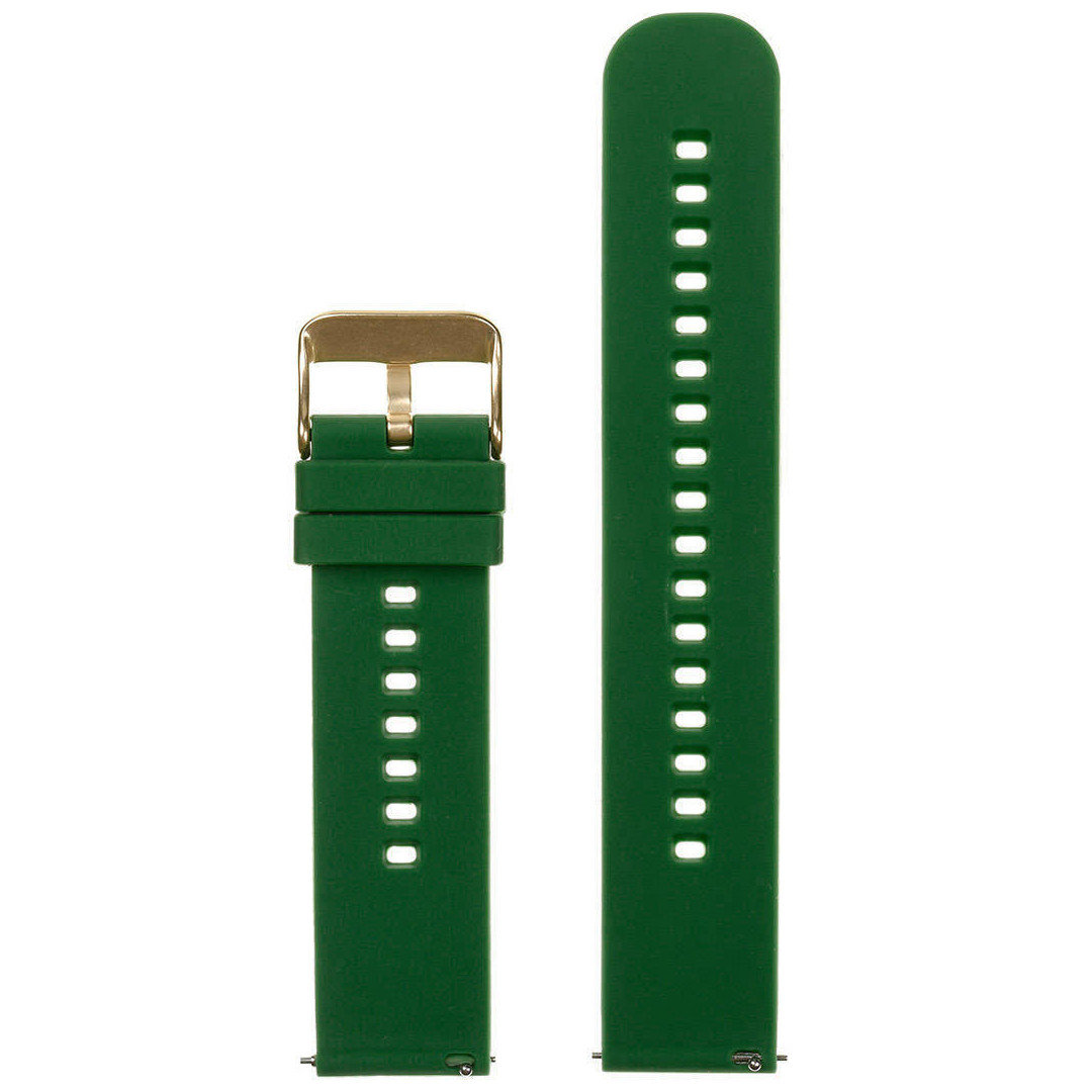 U27 rubber watch strap - dark green/gold - 20mm