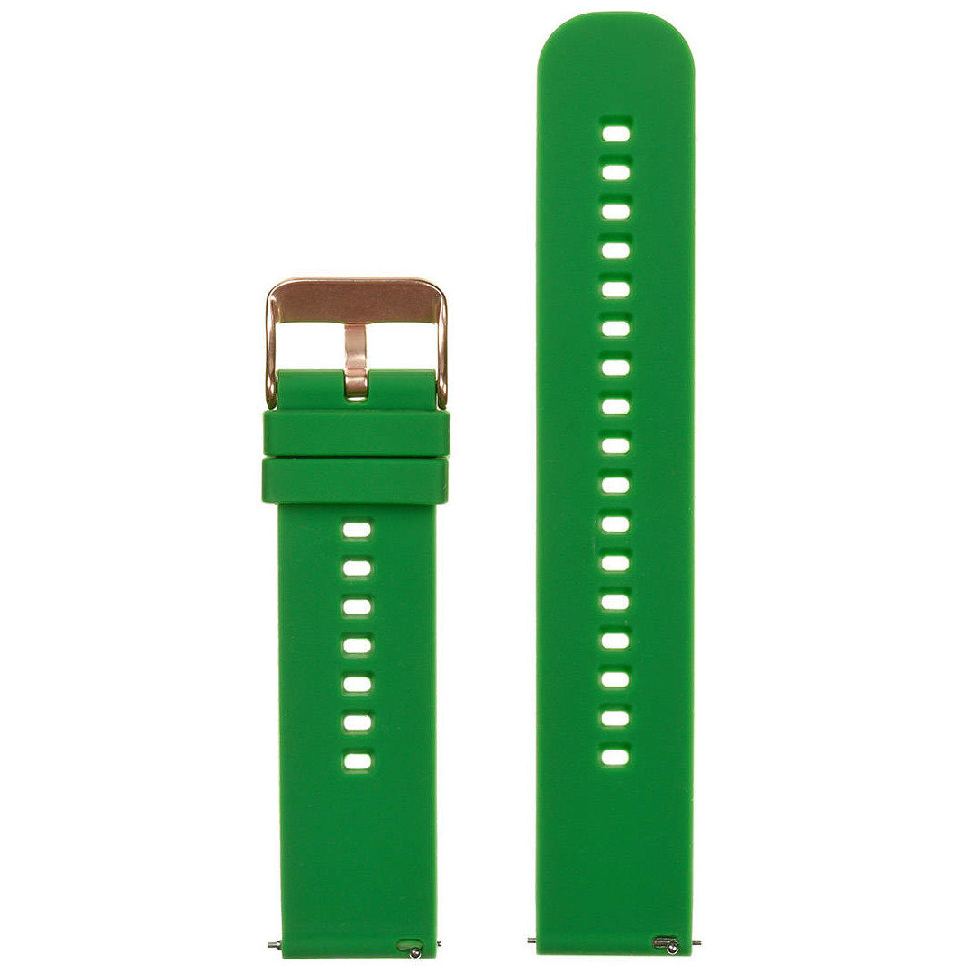 U27 rubber watch strap - green/rosegold - 22mm