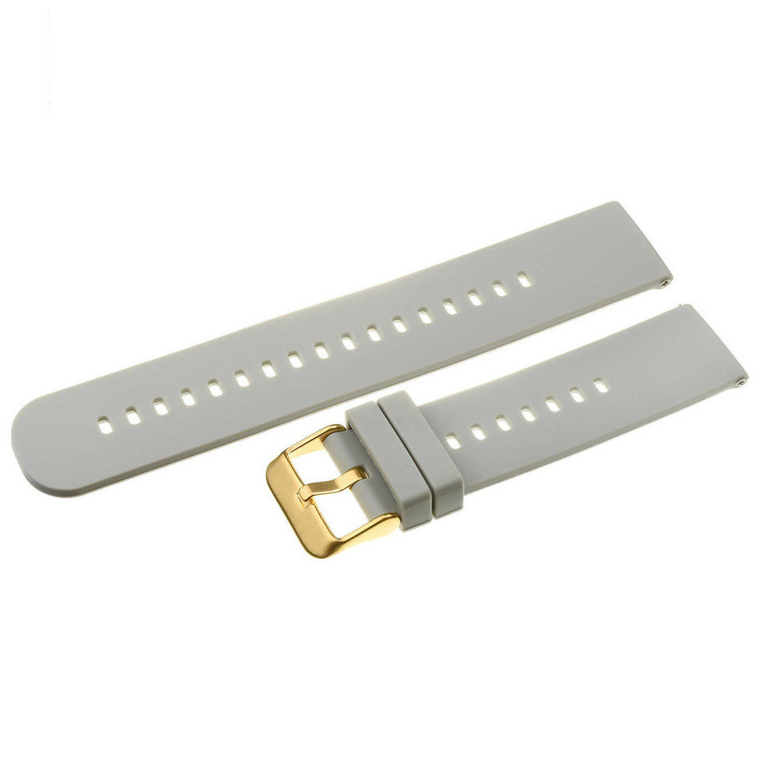 U27 rubber watch strap - light gray/gold - 20mm