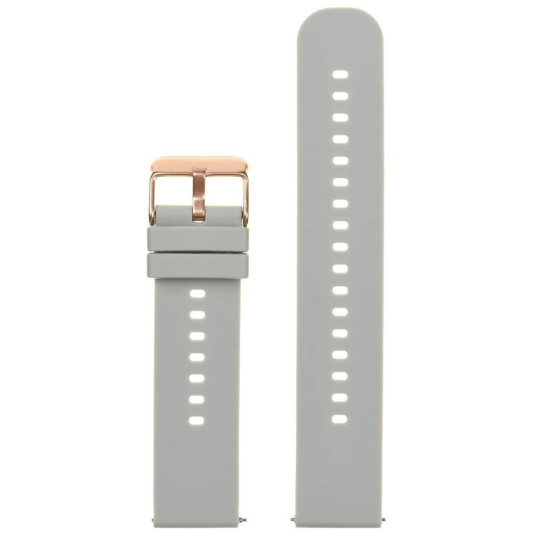 U27 rubber watch strap - light gray/rosegold - 20mm