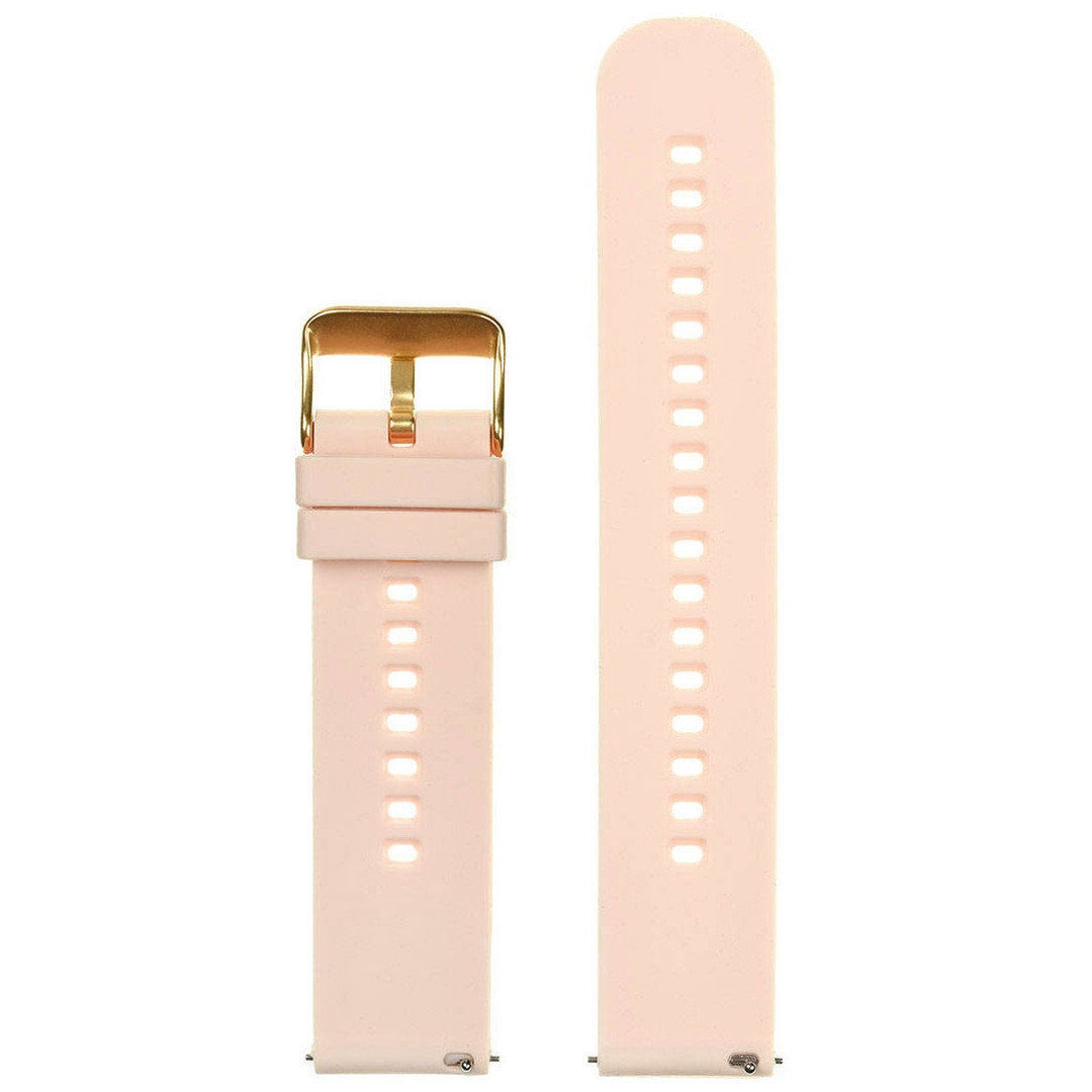 U27 rubber watch strap - light pink/gold - 20mm