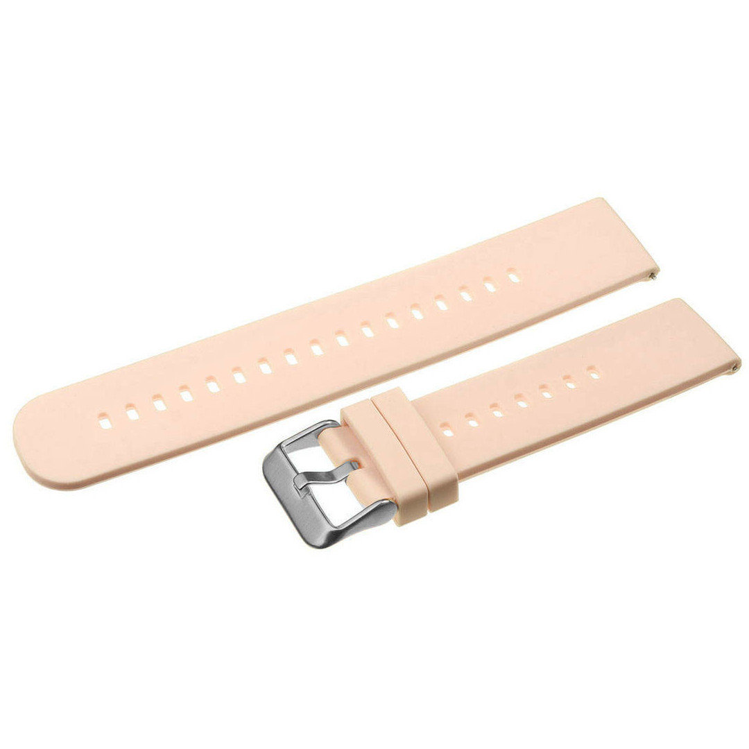 U27 rubber watch strap - light pink/silver - 18mm