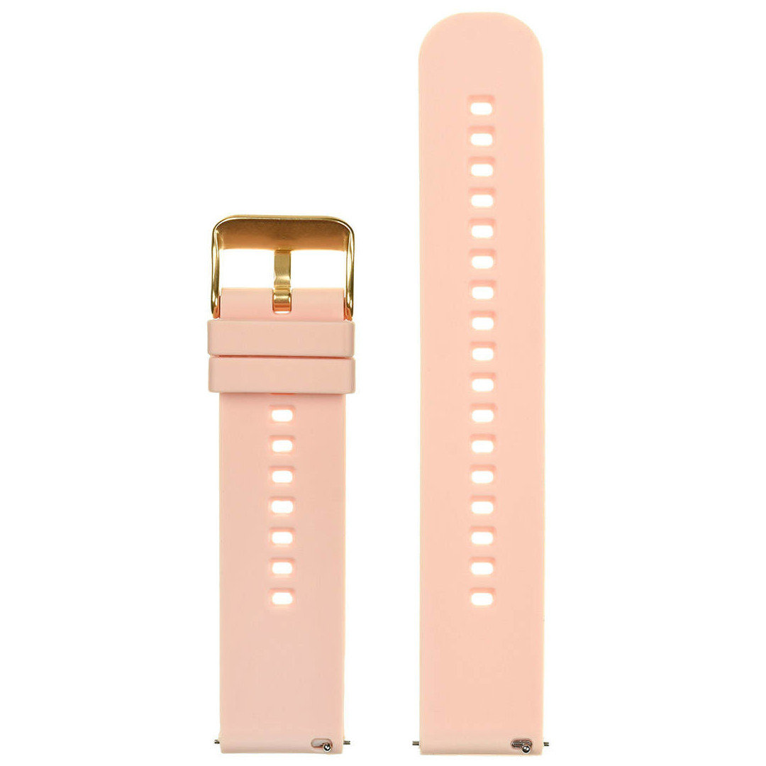 U27 rubber watch strap - pink/gold - 18mm