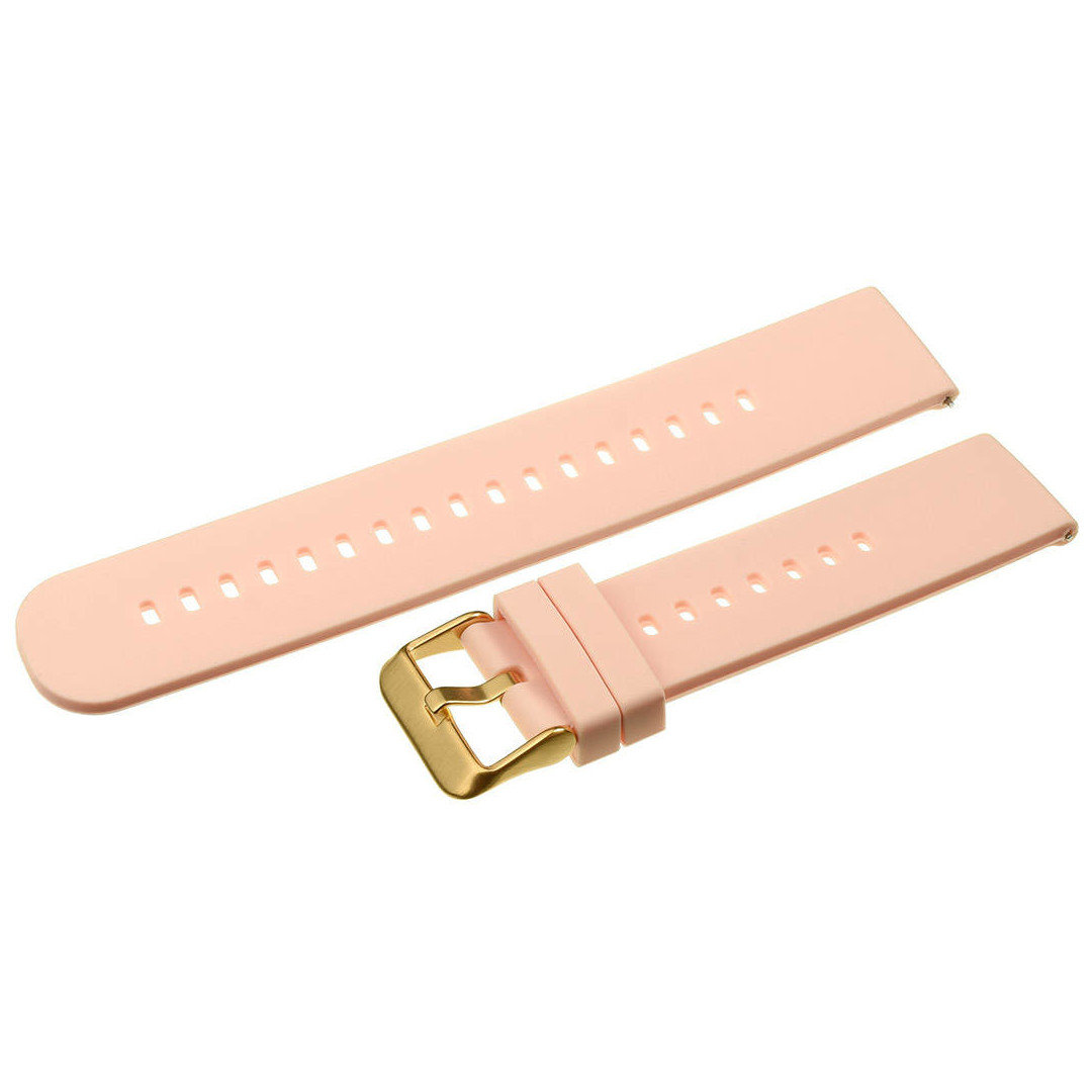 U27 rubber watch strap - pink/gold - 20mm