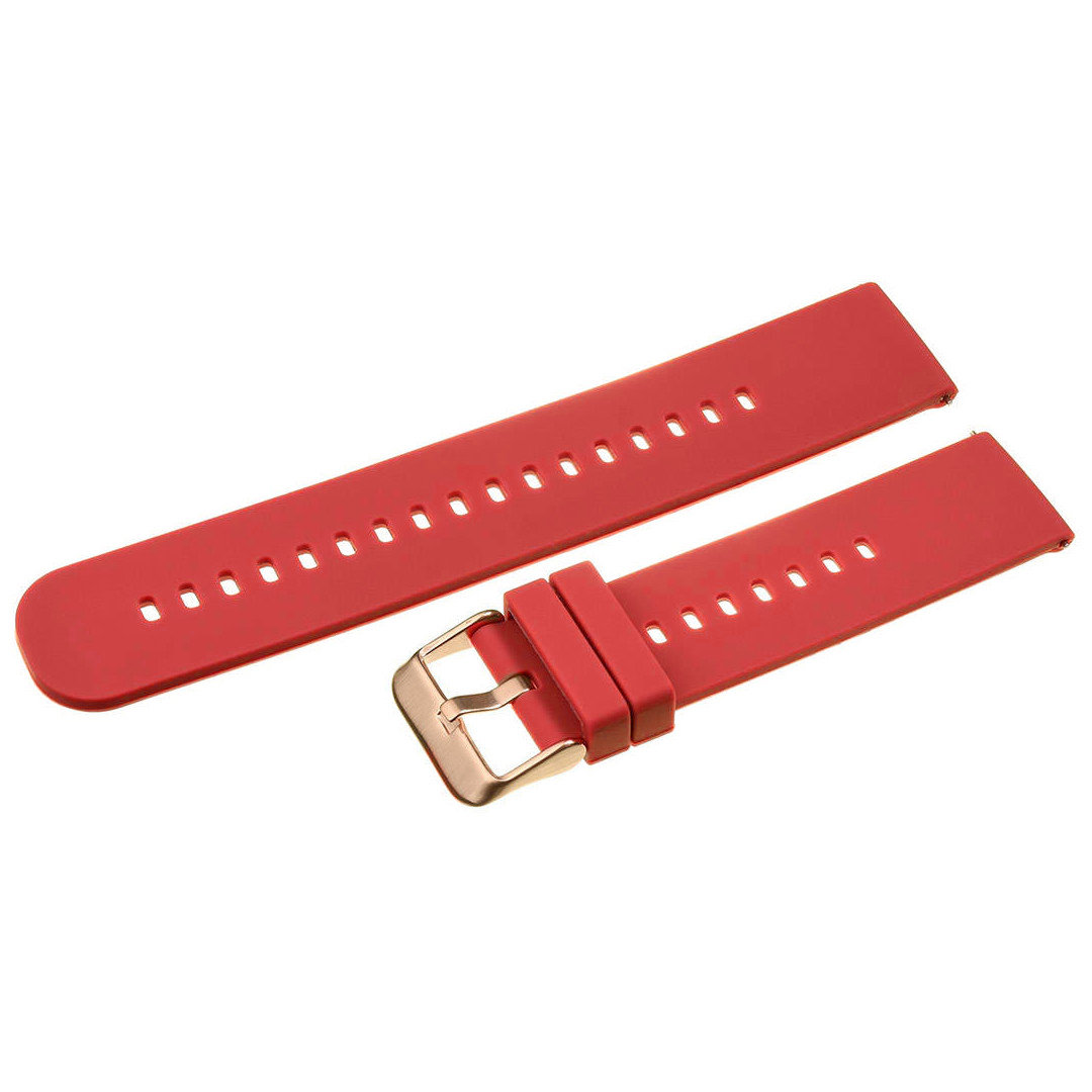 U27 rubber watch strap - red/rosegold - 22mm