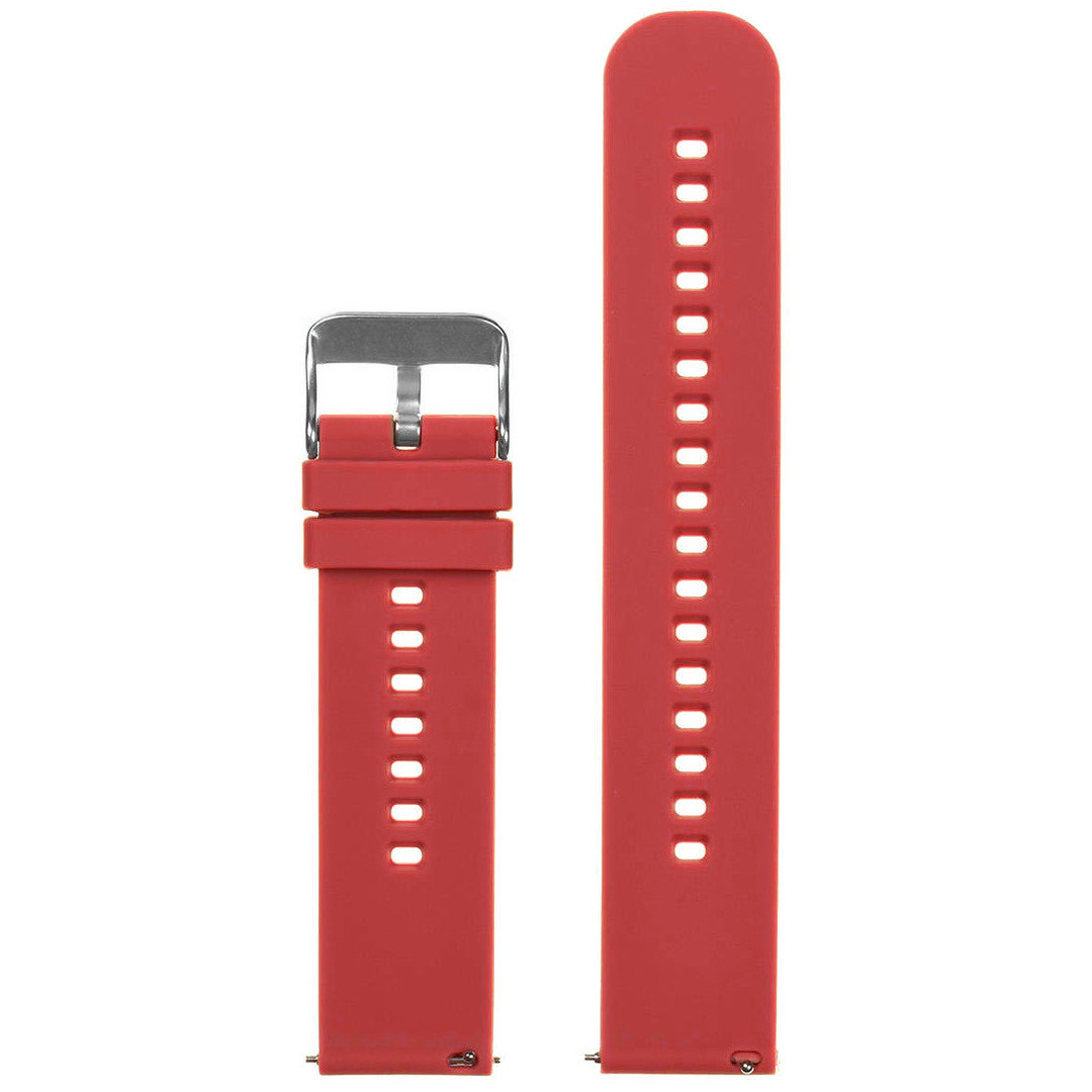 U27 rubber watch strap - red/silver - 18mm