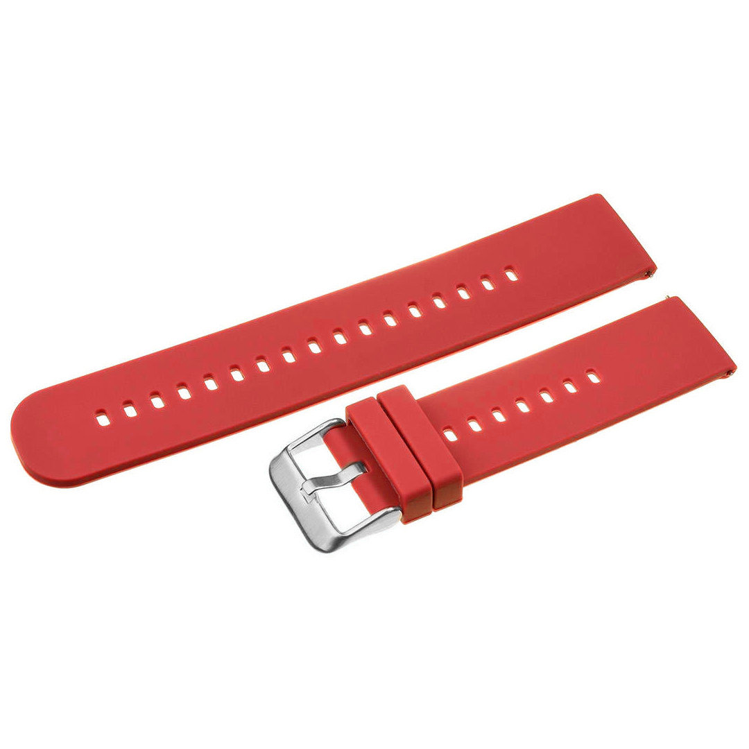 U27 rubber watch strap - red/silver - 18mm