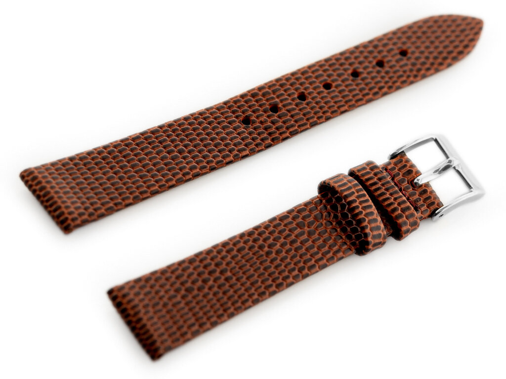 W107 leather watch strap - brown/sr. 20mm