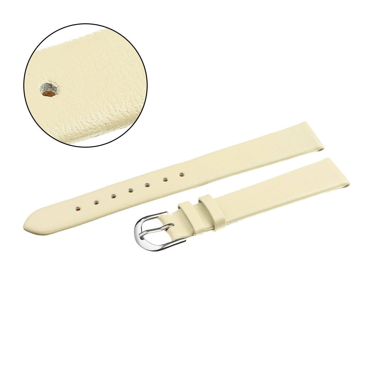 W36L leather watch strap - beige - 18mm