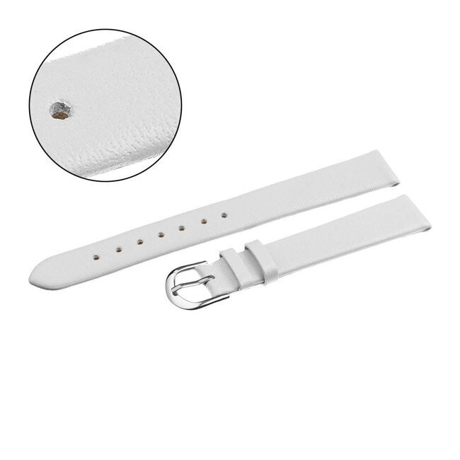 W36L leather watch strap - white - 16mm