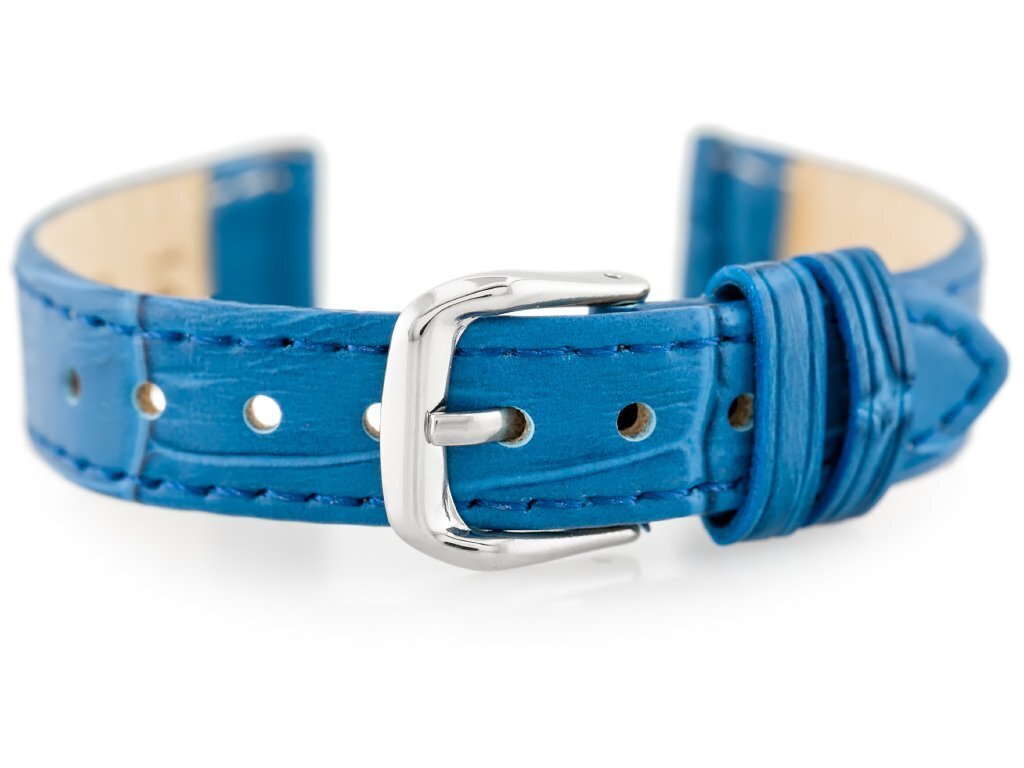 W41 leather watch strap - blue - 12mm