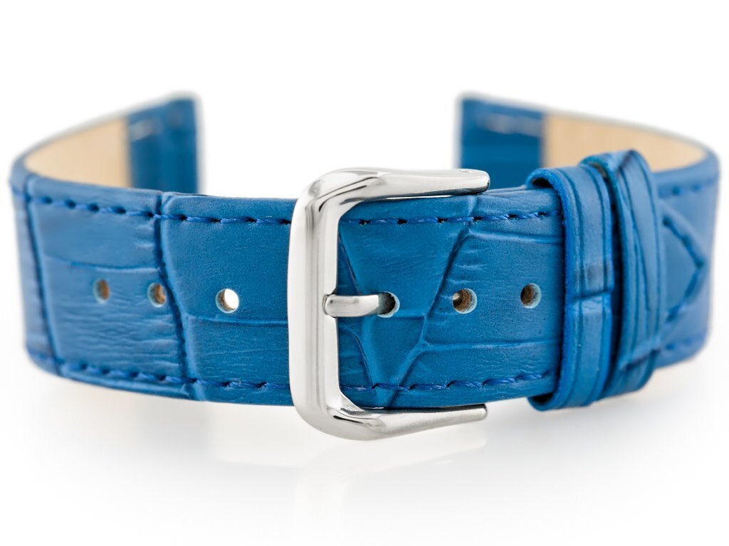 W41 leather watch strap - blue - 22mm