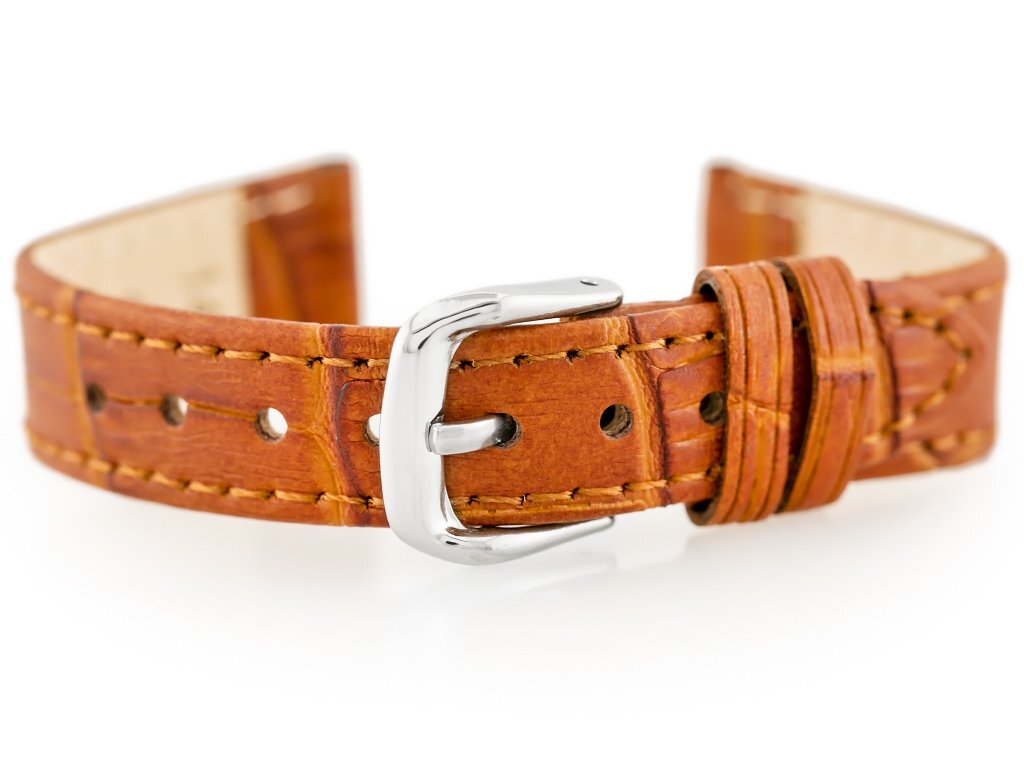 W41 leather watch strap - brown - 14mm