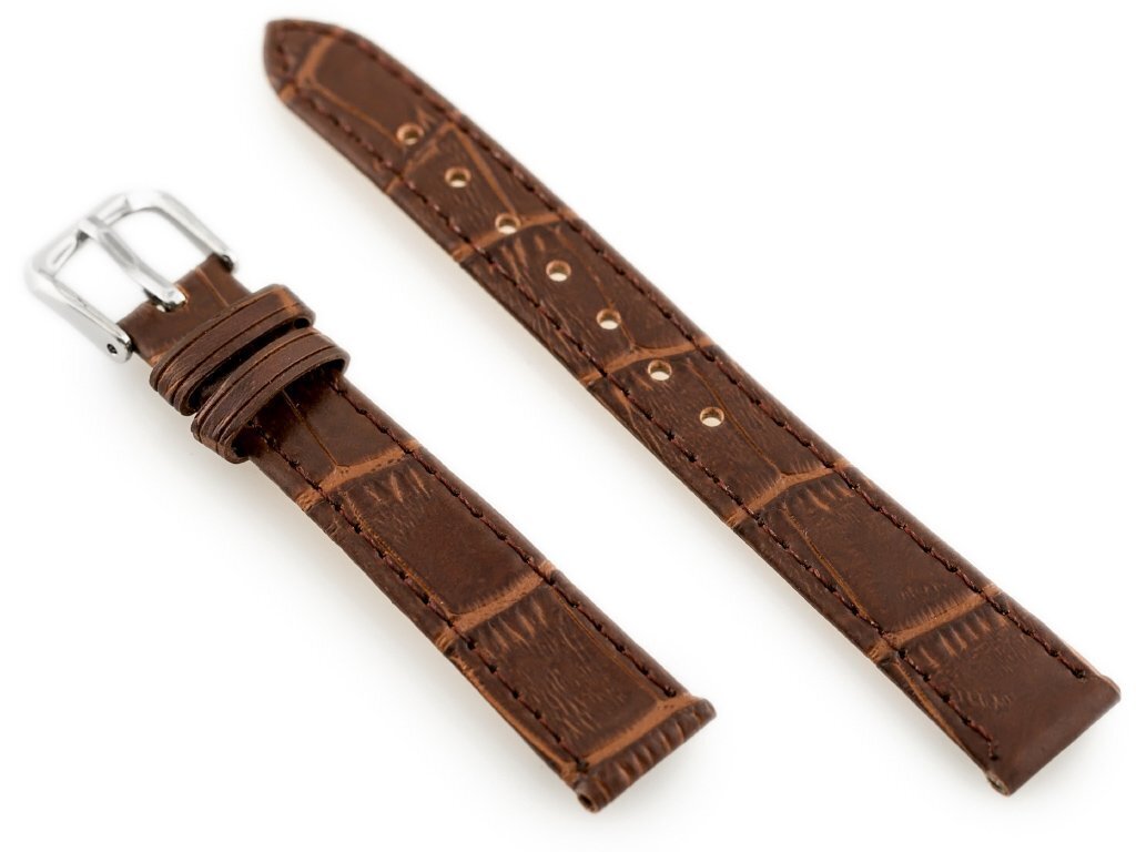 W41 leather watch strap - dark brown - 14mm