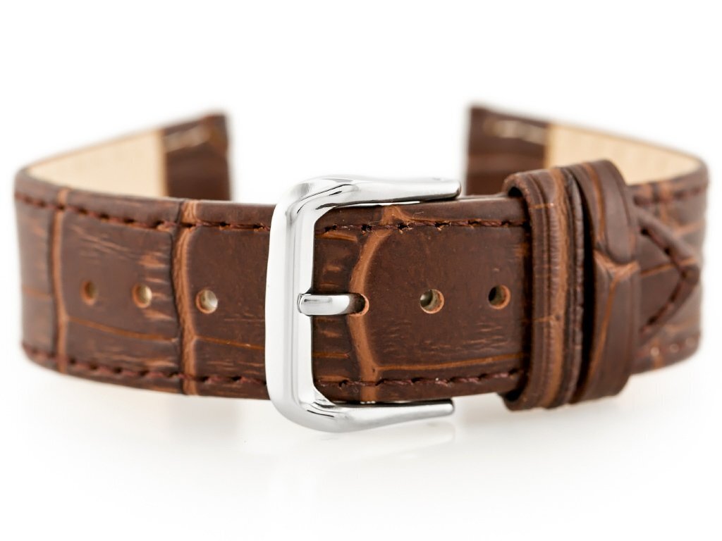 W41 leather watch strap - dark brown - 18mm