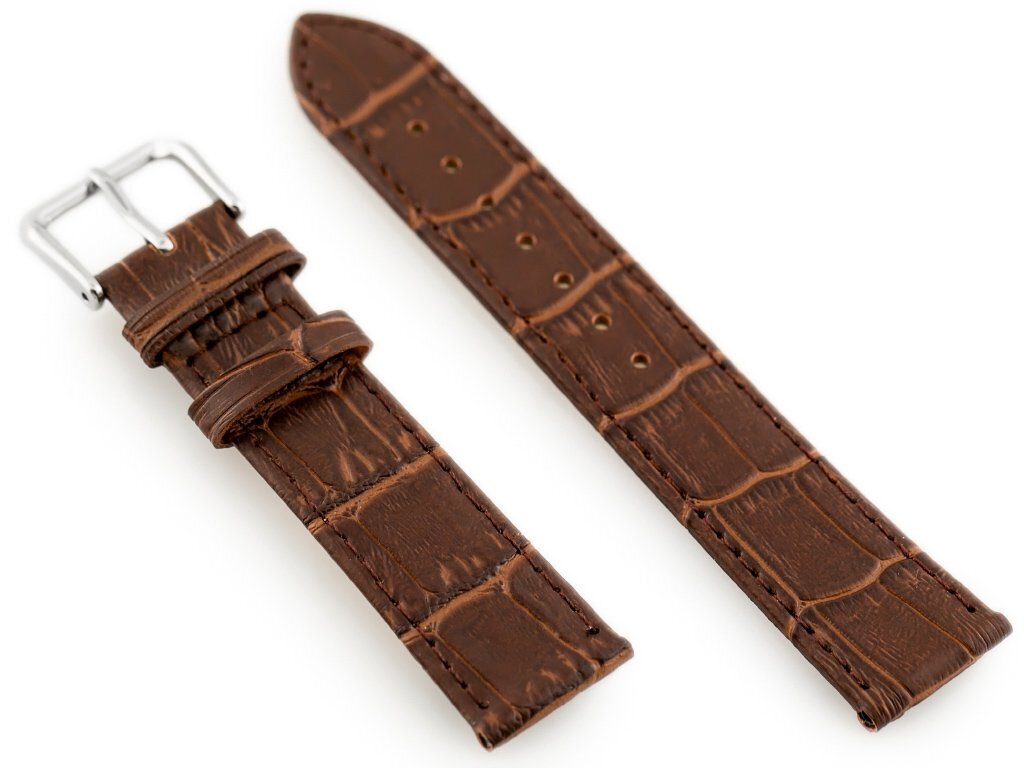 W41 leather watch strap - dark brown - 22mm