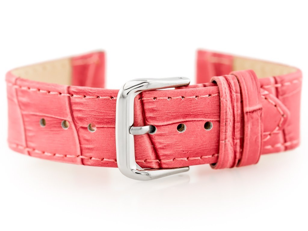 W41 leather watch strap - pink - 18mm