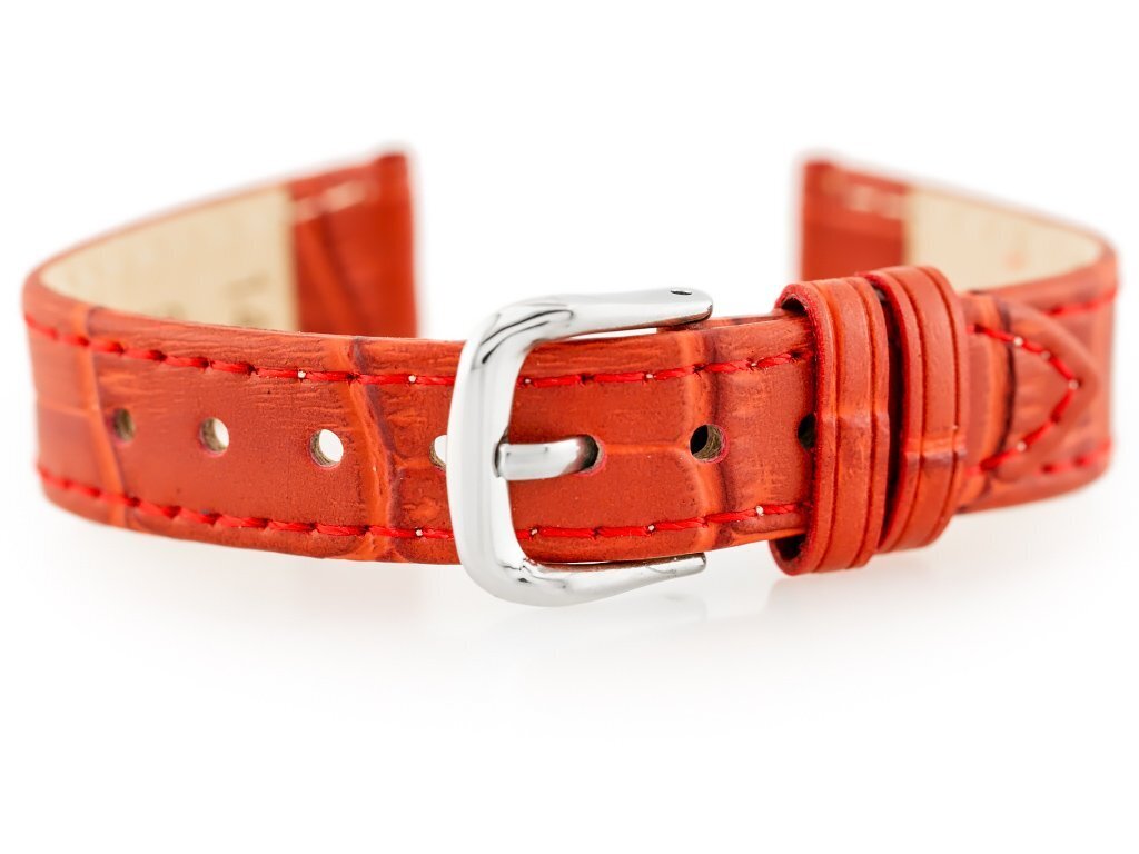 W41 leather watch strap - red - 12mm